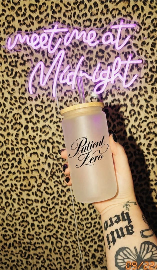 Patient Zero frosted glass can cup