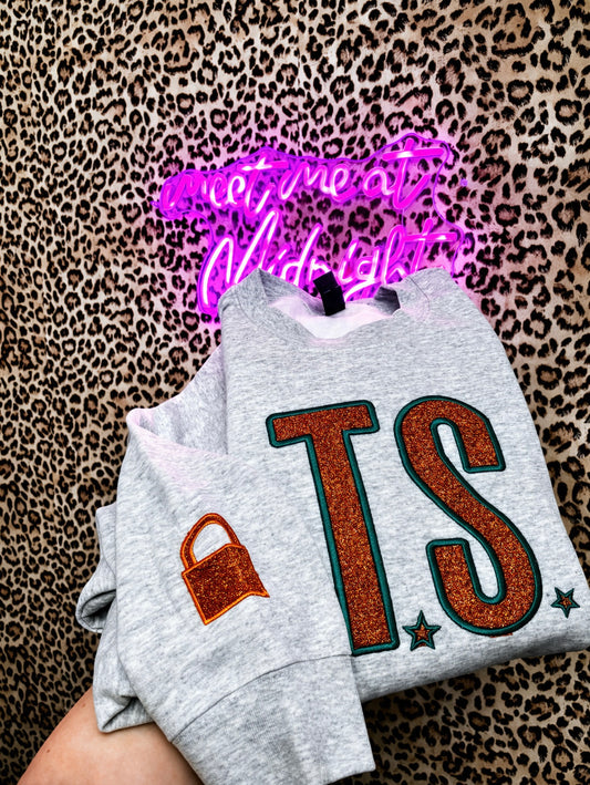 TS12 Appliqué Embroidered Crewneck LARGE