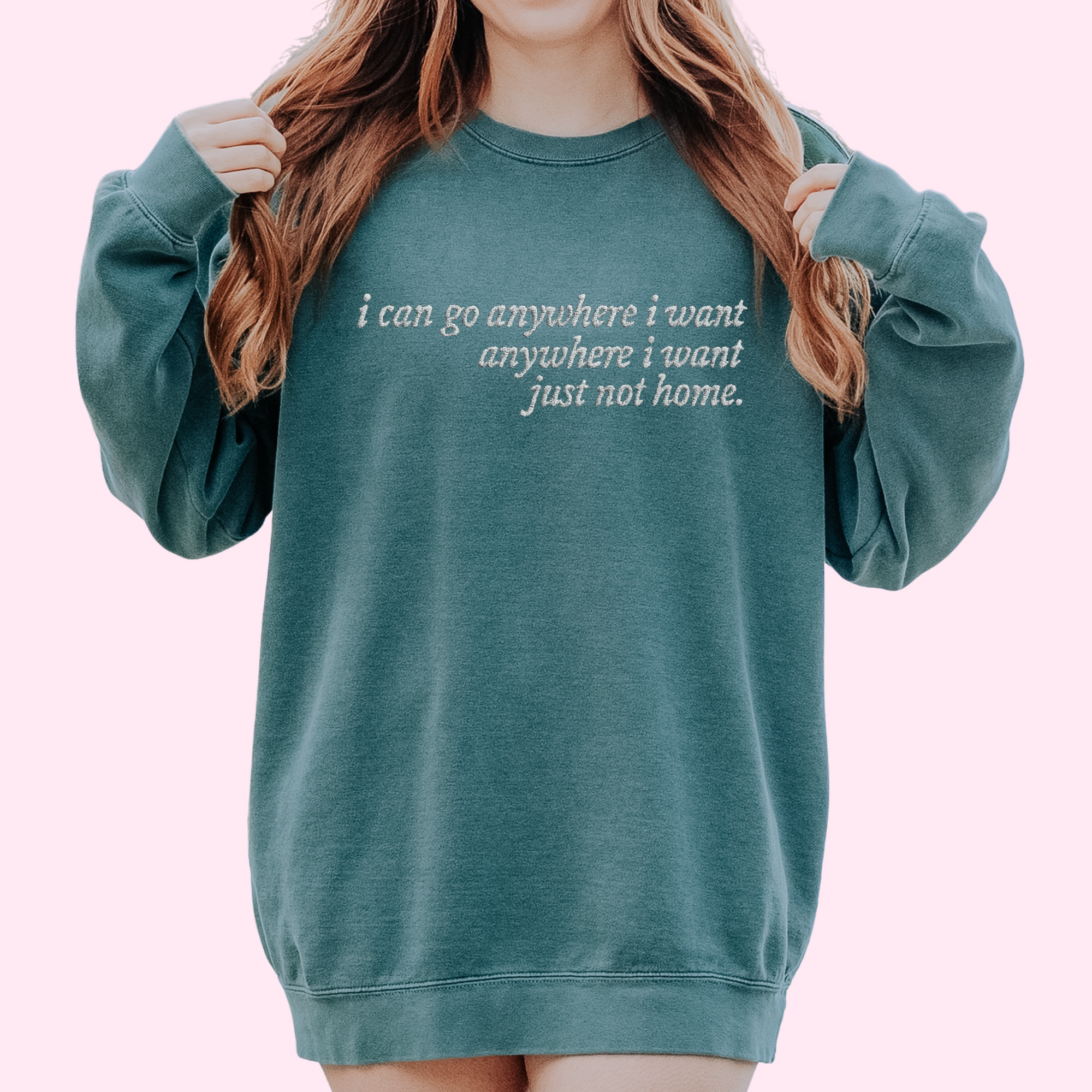 Just not home embroidered comfort colors apparel