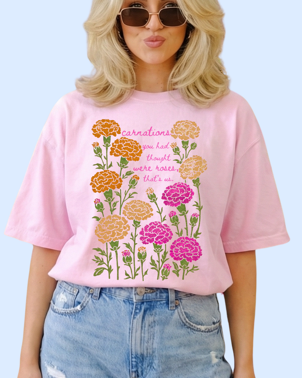 Carnations comfort colors tee