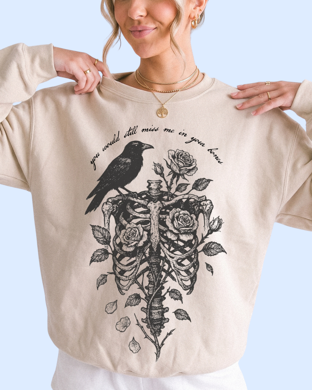 Miss me in your bones comfort colors tee