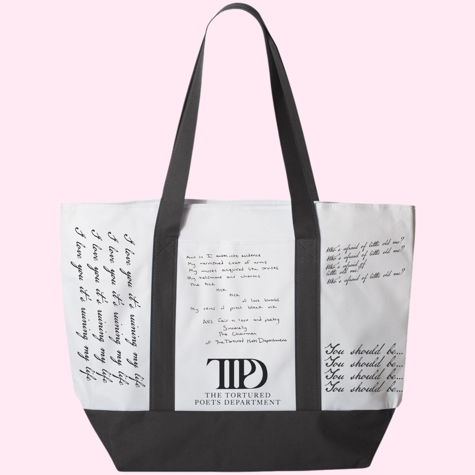 The TTPD typewriter zippered tote