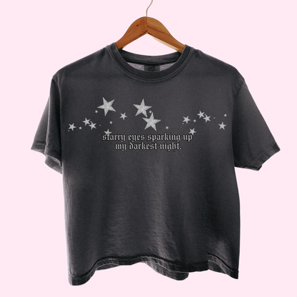 Starry eyes sparking up my darkest night comfort colors tee