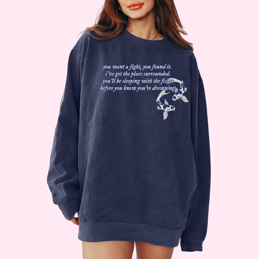 Sleeping with the fishes comfort colors tee