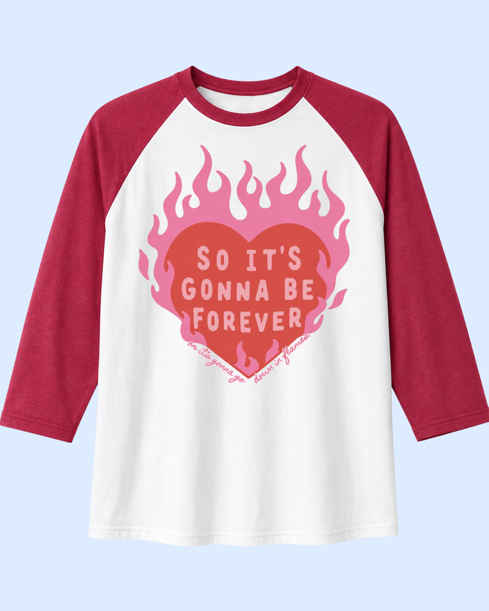 Down in flames baseball tee