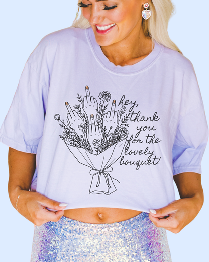Middle finger bouquet comfort colors tee