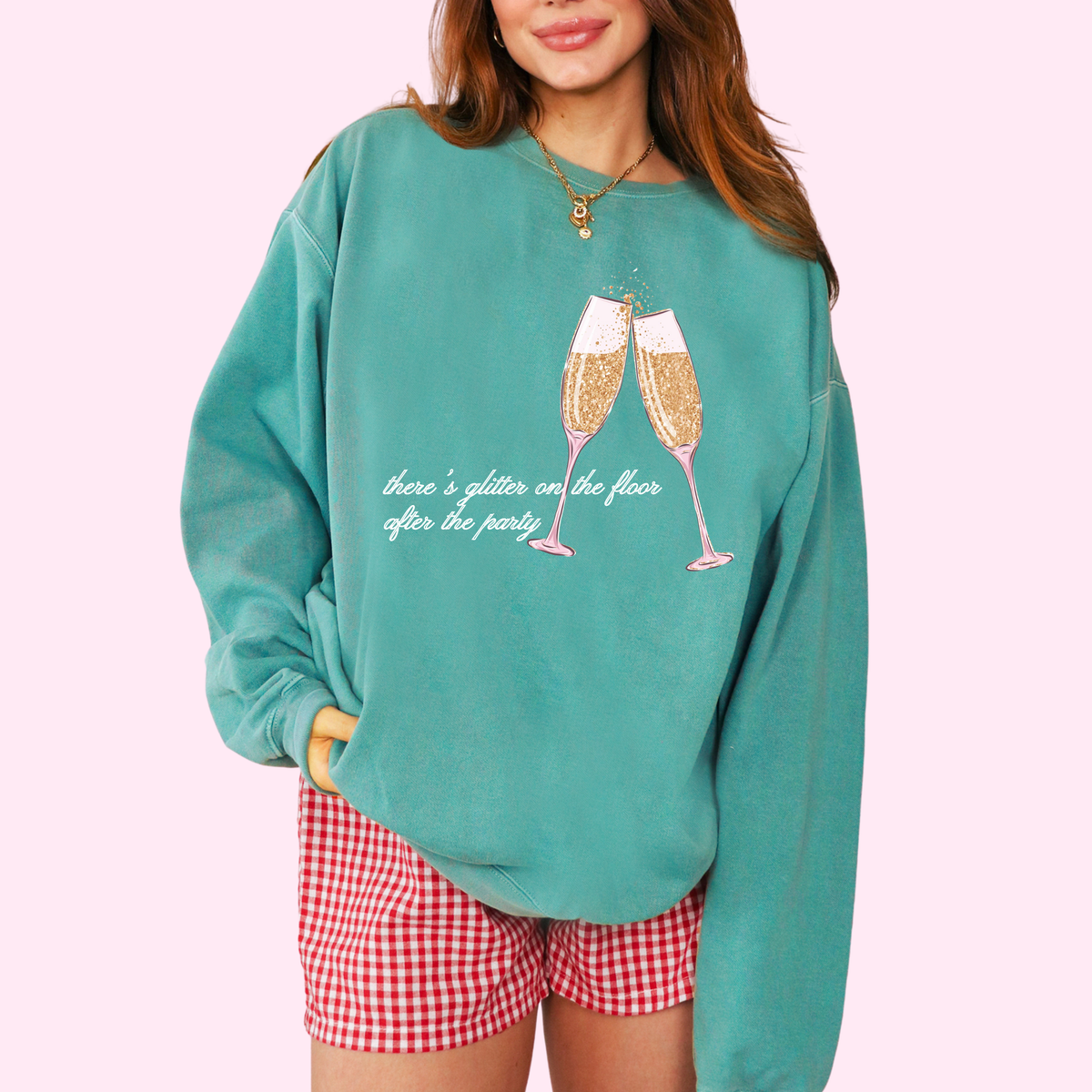Glitter on the floor comfort colors tee