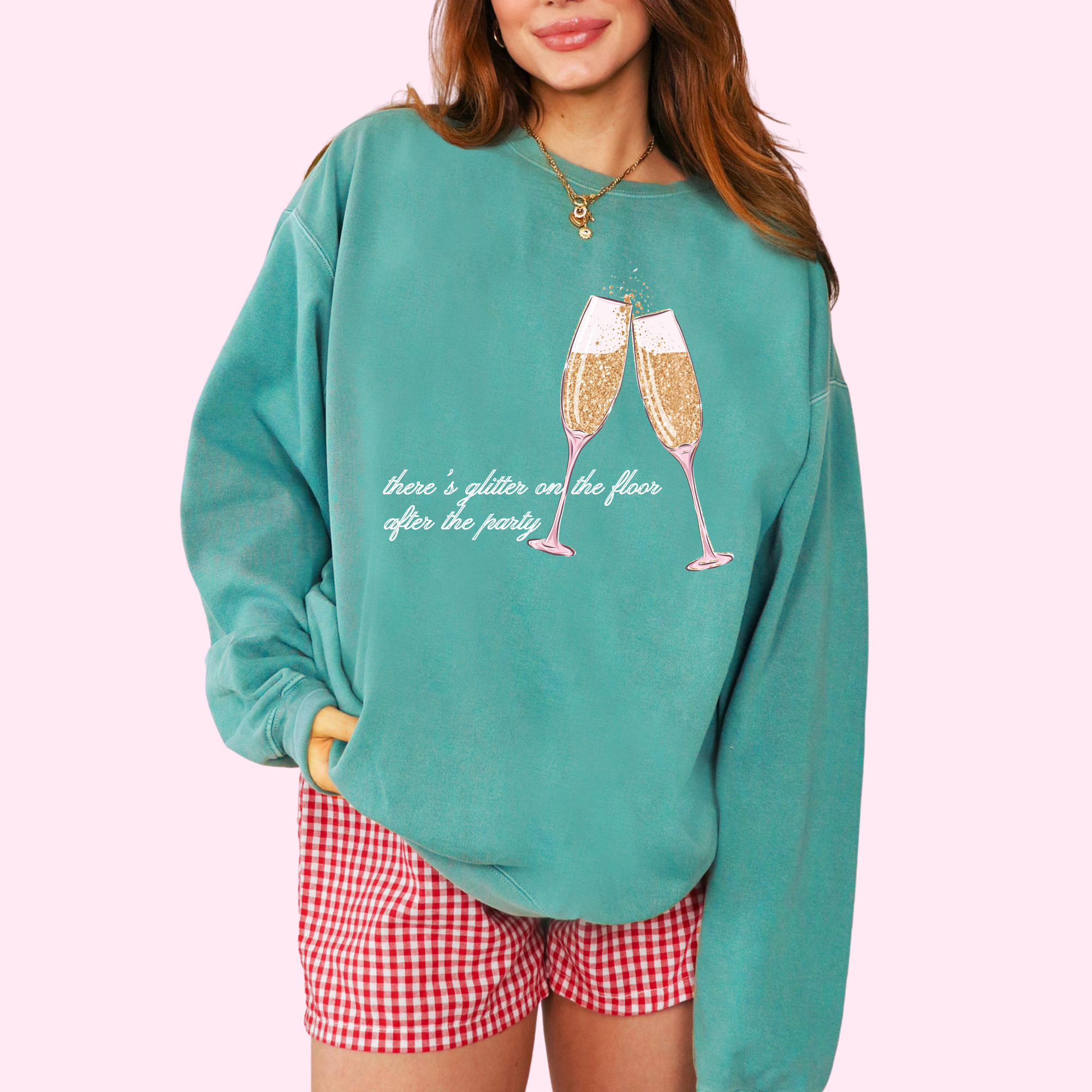 Glitter on the floor comfort colors tee