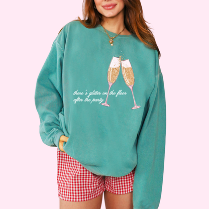 Glitter on the floor comfort colors tee