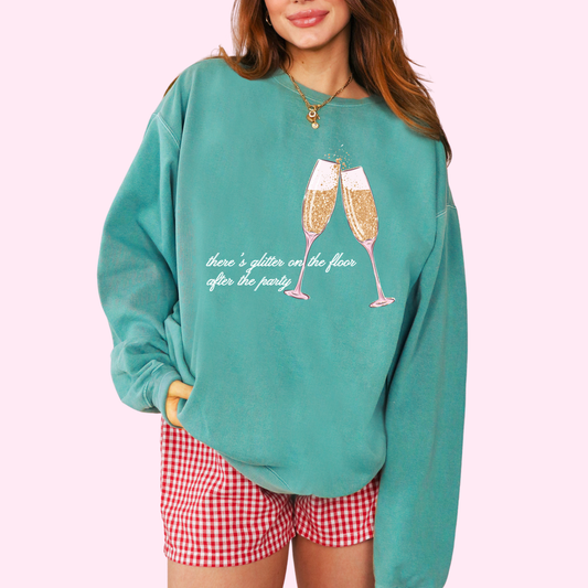 Glitter on the floor comfort colors tee