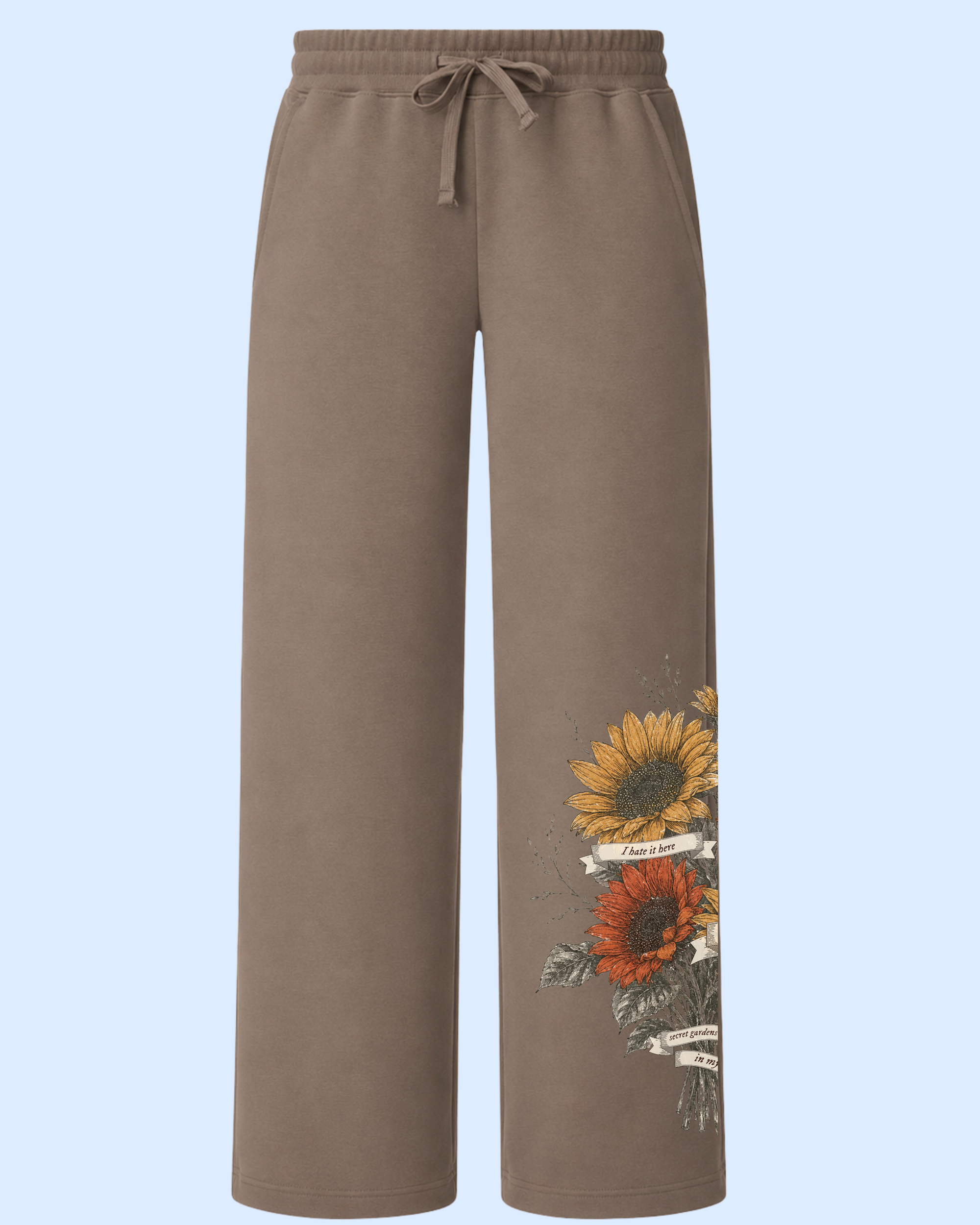 Summer secret gardens French terry relaxed fit sweatpants