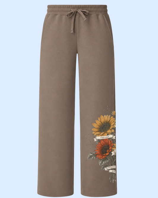 Summer secret gardens French terry relaxed fit sweatpants