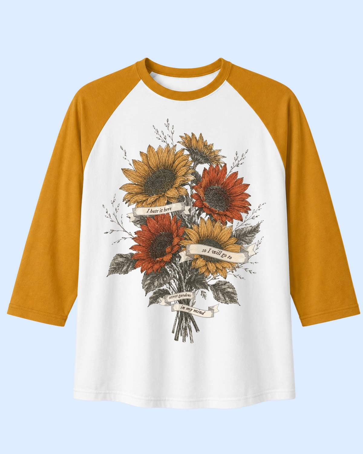 Summer secret gardens baseball tee