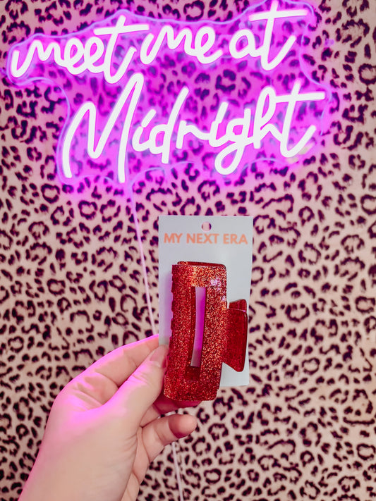 The Showgirl Era glitter claw clip