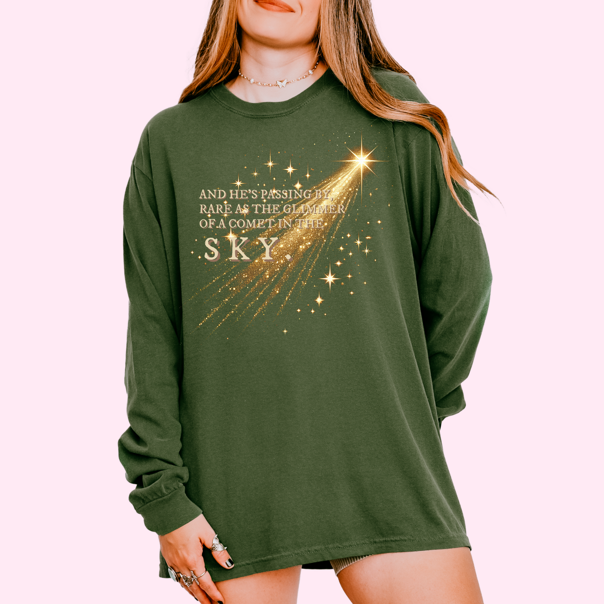 A comet in the sky comfort colors tee