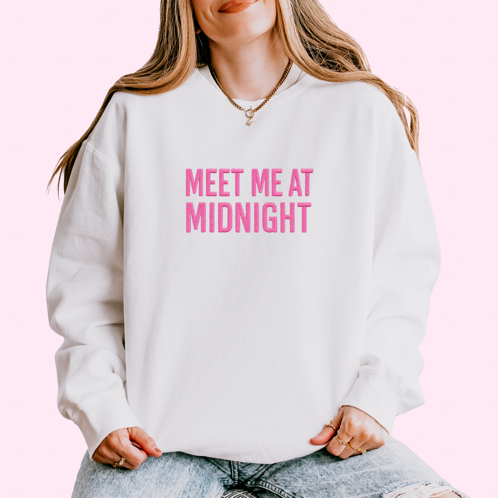 Meet me at midnight embroidered comfort colors apparel