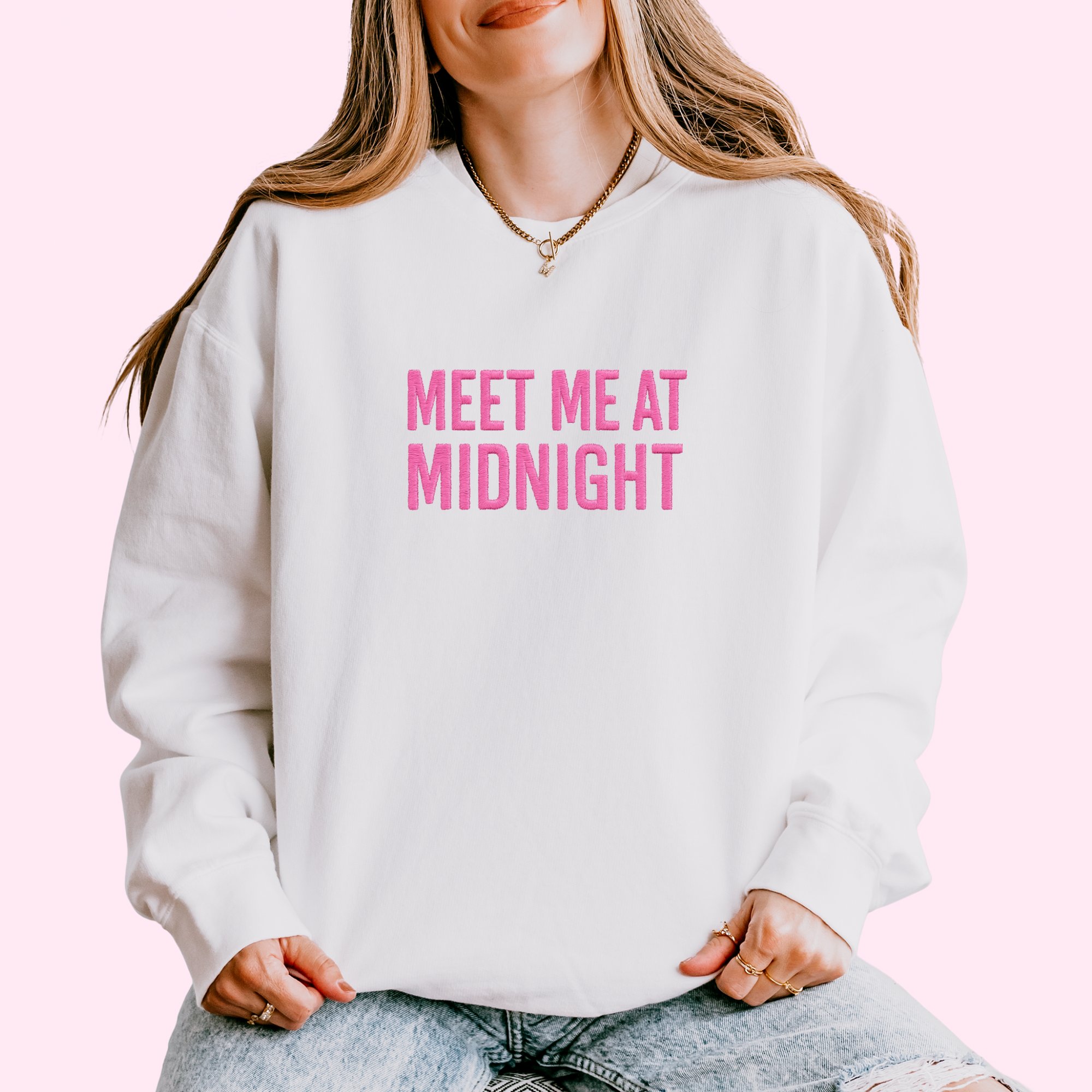 Meet me at midnight embroidered comfort colors apparel