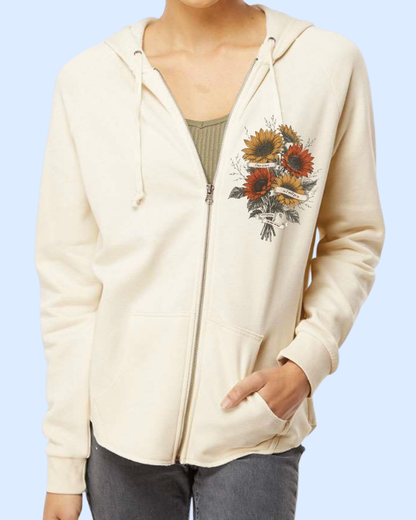 Summer secret gardens wave wash zip up