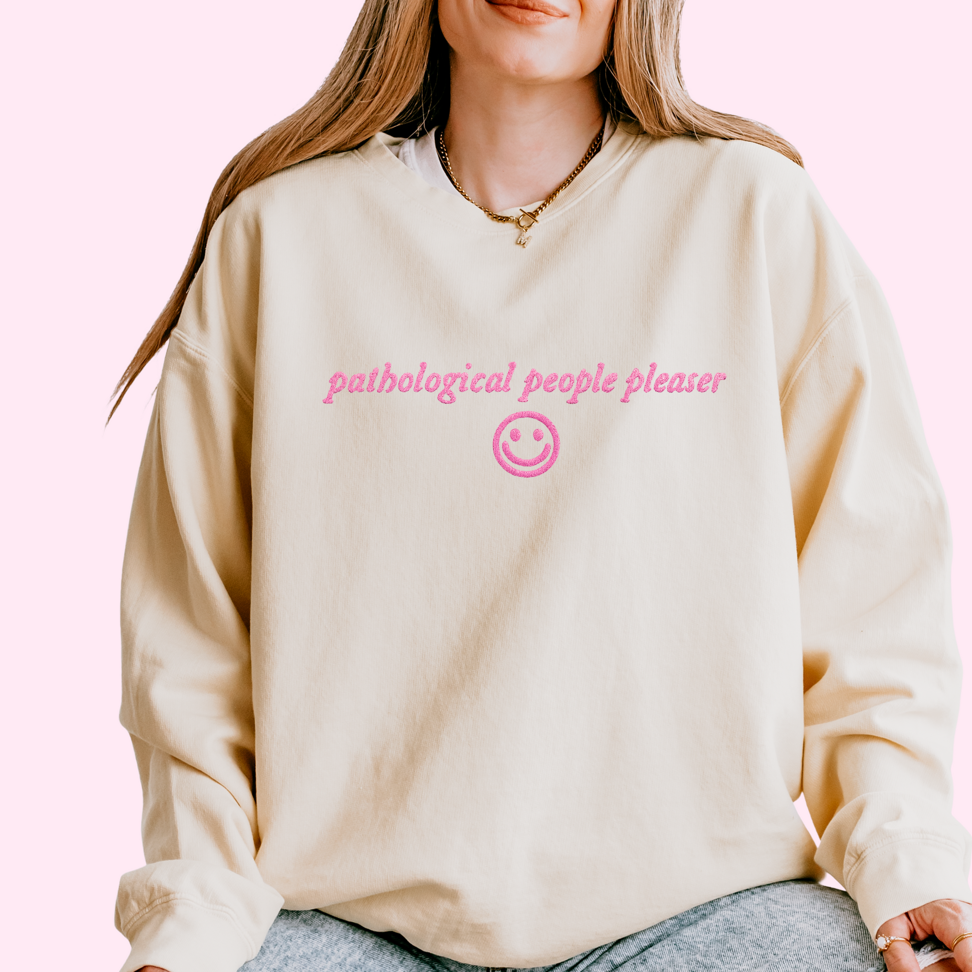 Pathological people pleaser embroidered comfort colors apparel