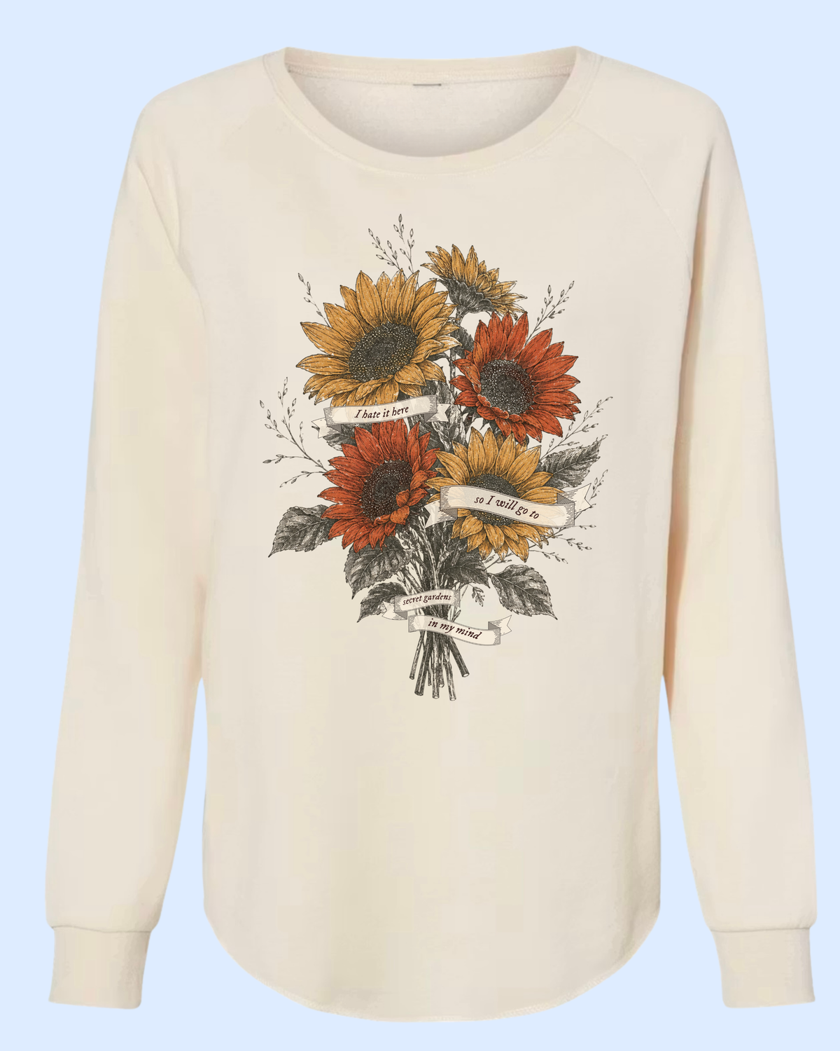 Summer secret gardens wave wash crewneck