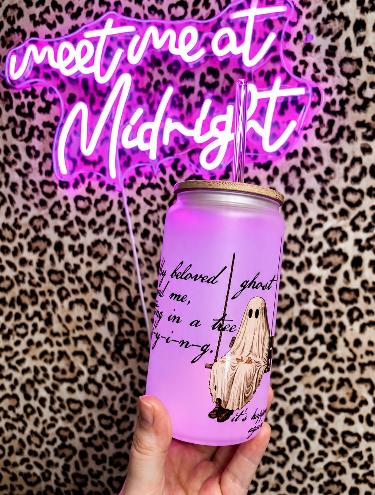 Custom design frosted glass can cup