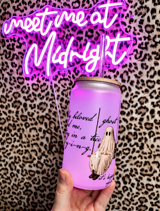 Custom design frosted glass can cup