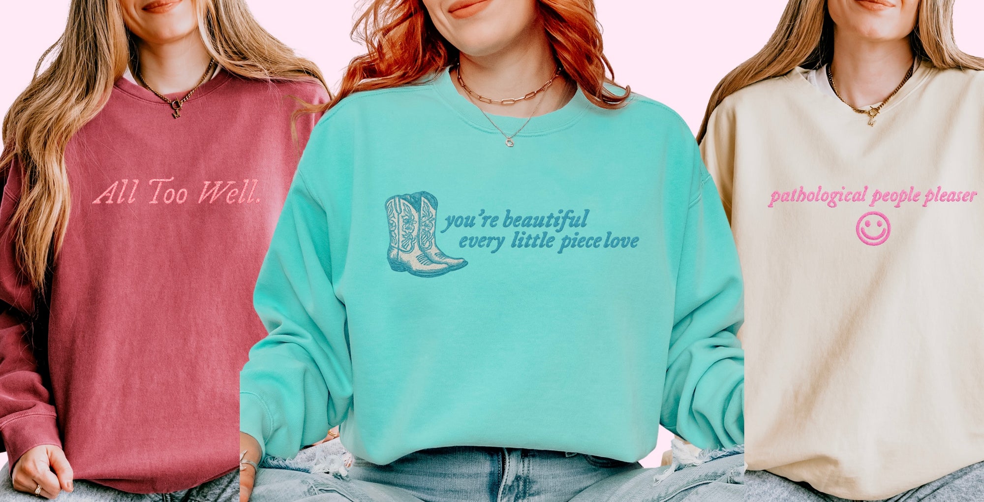 Design your own embroidered comfort colors crewneck