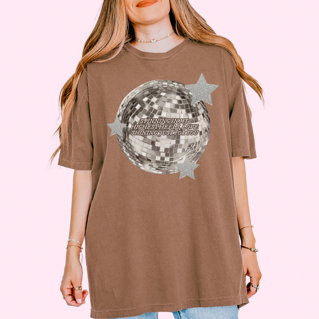 Spinning in my highest heels comfort colors tee
