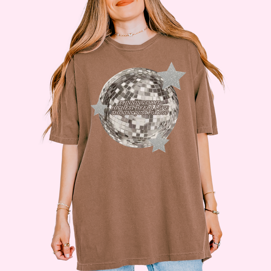 Spinning in my highest heels comfort colors tee