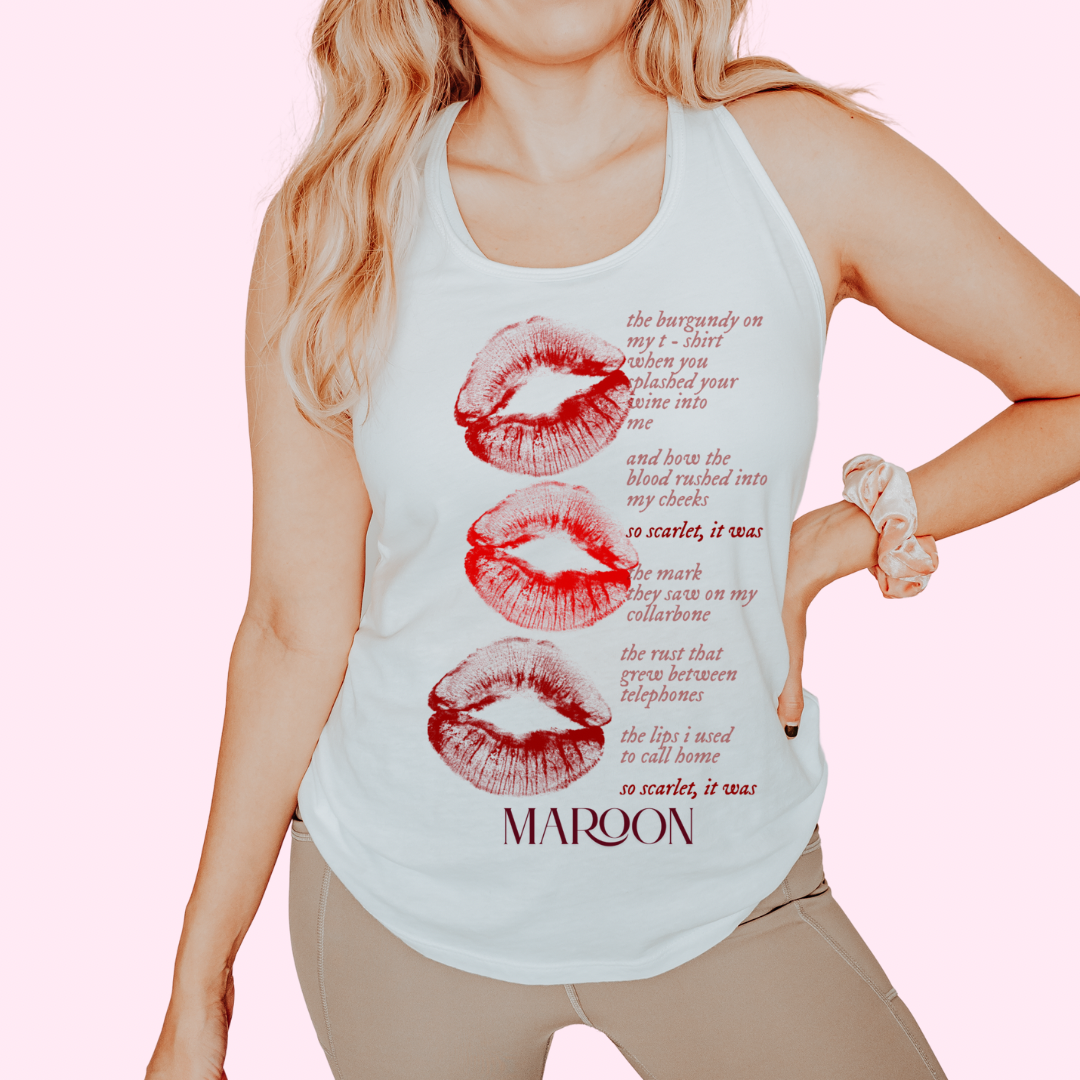 So scarlet, it was maroon next level tank top