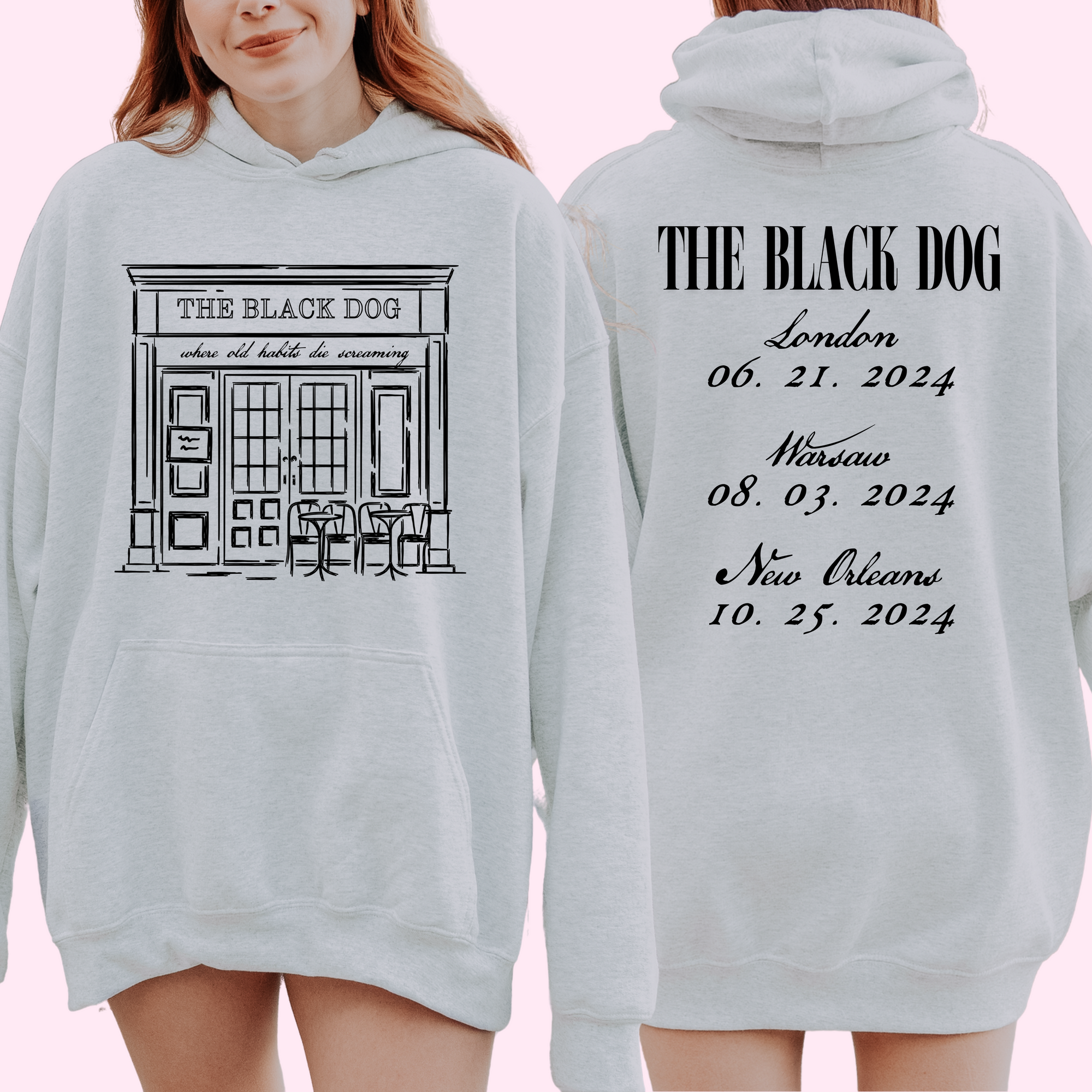 The black dog eras edition front and back hoodie