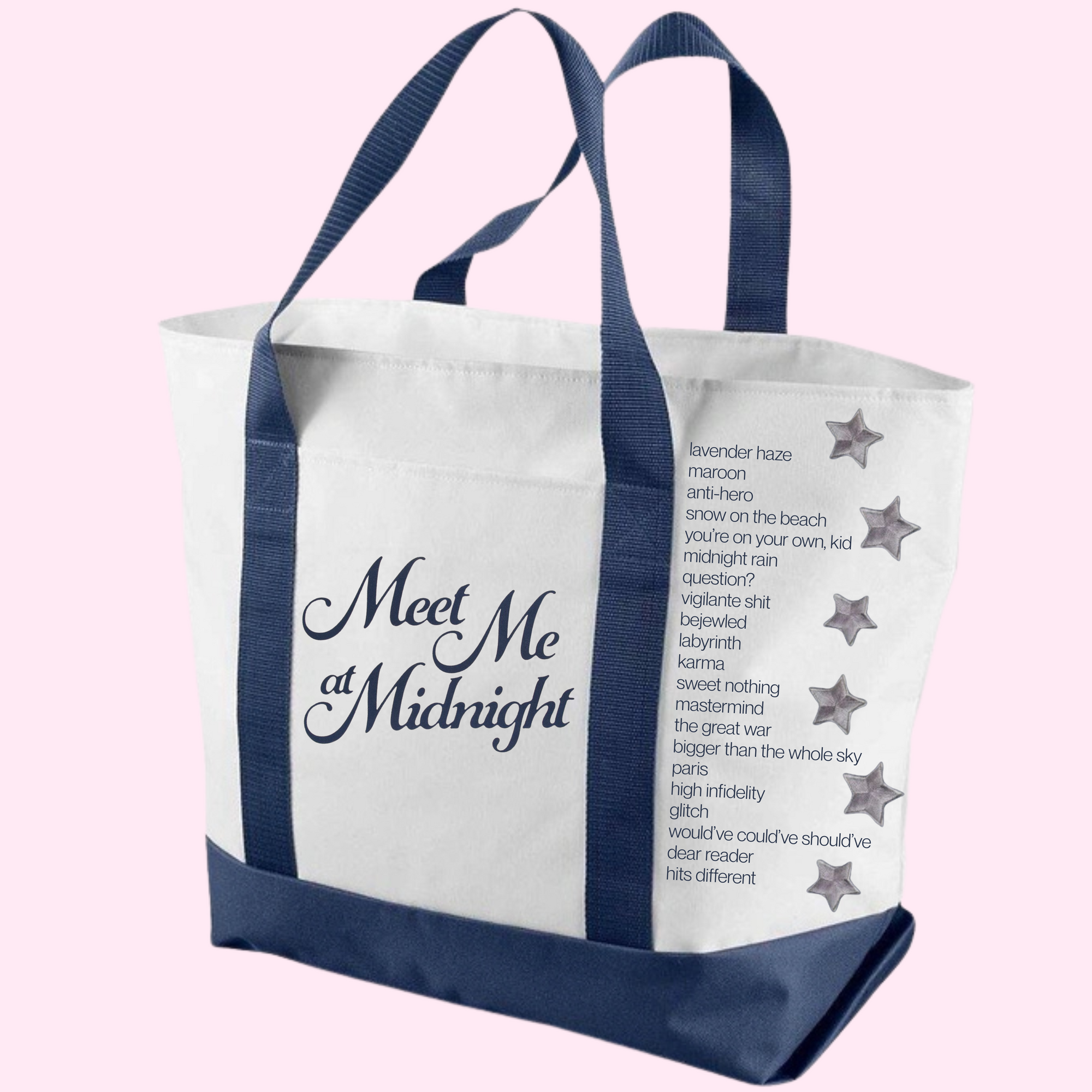 The midnights album zippered tote bag