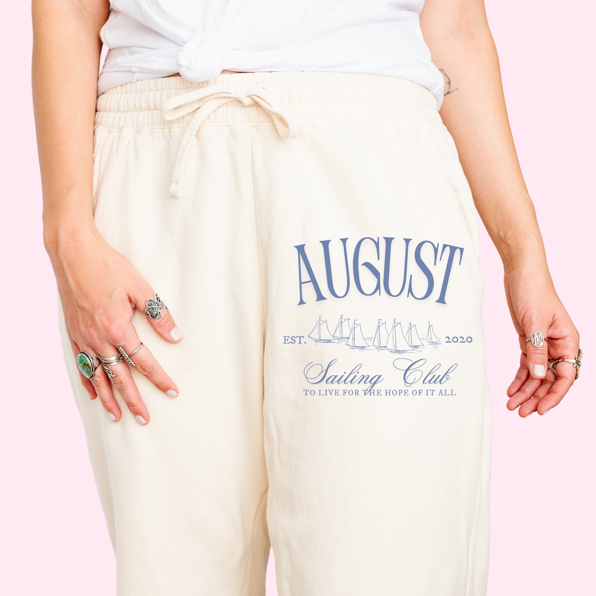 August sailing club comfort colors joggers