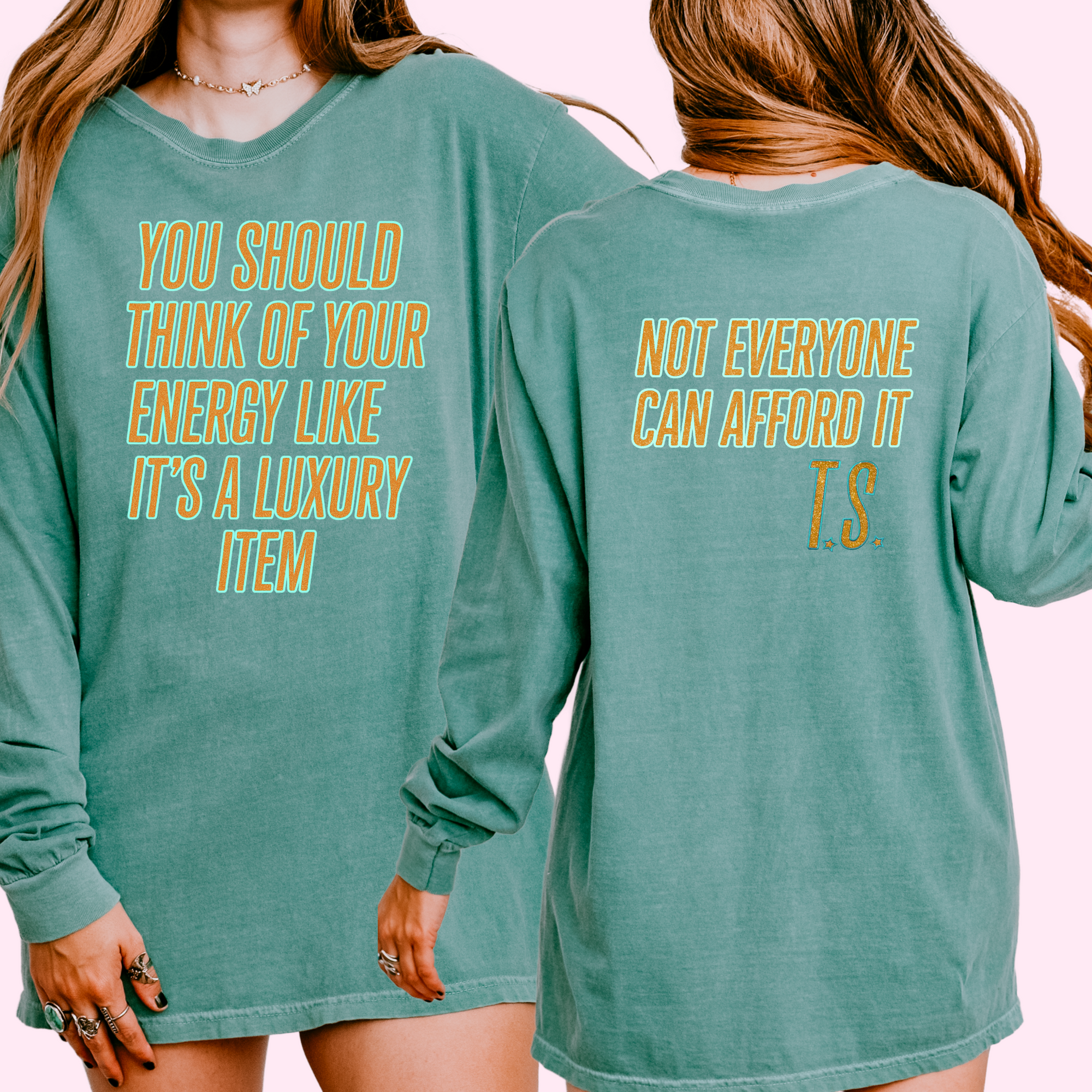 Luxury item energy front and back comfort colors tee